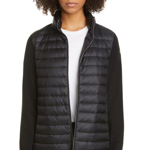 New Authentic Quilted Down & Wool Long Cardigan